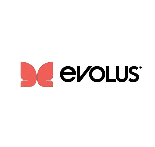 Evolus logo with butterfly motif.